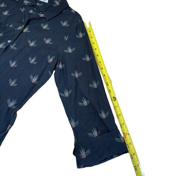 Marine Layer Zoey Dress Navy S Print Granola Girl Preppy Prep Secretary Ethical - Picture 11 of 12